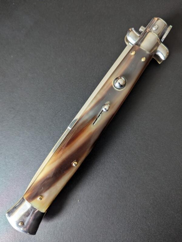 OLDER FRANK BELTRAME 33CM 13inch BAYONET STILETTO BRAZILIAN HORN...NOS OLDER FRANK BELTRAME 33CM 13inch BAYONET STILETTO BRAZILIAN HORN...NOS