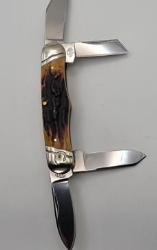 Colt CT203 4 Blade Brown Jigged Stag Bone Railsplitter Knife  #47