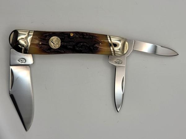 Colt CT207 Splitback Whittler 3 Blade Stag Bone Pocket Knife #48 Colt CT207 Splitback Whittler 3 Blade Stag Bone Pocket Knife #48