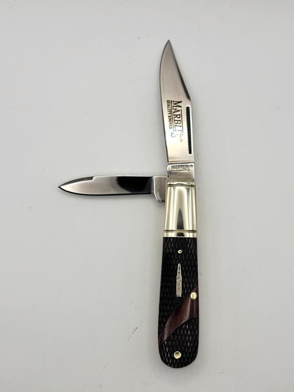 Marbles MR684 Bullet Barlow pocket Knife Checkered Bone Handle #51 Marbles MR684 Bullet Barlow pocket Knife Checkered Bone Handle #51