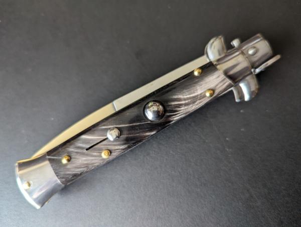 CRACKED FRANK BELTRAME 23CM 9" BAYONET STILETTO BUFFALO HORN...NEW CRACKED FRANK BELTRAME 23CM 9" BAYONET STILETTO BUFFALO HORN...NEW