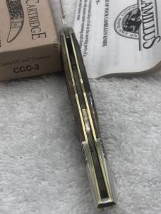 Vintage Camillus Classic Cartridge Knife CCC-3 1993 7mm Mauser Cartridge Shield Vintage Camillus Classic Cartridge Knife CCC-3 1993 7mm Mauser Cartridge Shield