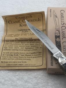 Vintage Camillus Classic Cartridge Knife CCC-3 1993 7mm Mauser Cartridge Shield Vintage Camillus Classic Cartridge Knife CCC-3 1993 7mm Mauser Cartridge Shield