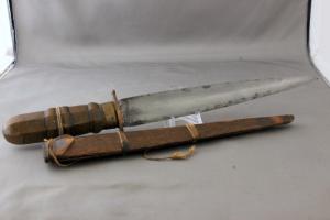 Dagger by Unknown Maker, Wood Handle and Original Wooden Sheath, Old Knife, Free Shipping