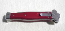 NEW AGA CAMPOLIN AUTOMATIC "ZERO" ANODIZED RED HANDLE POLISHED DAGGER BLADE NEW AGA CAMPOLIN AUTOMATIC "ZERO" ANODIZED RED HANDLE POLISHED DAGGER BLADE