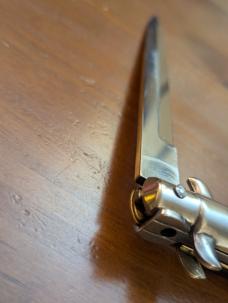 OLDER NO-NAME 33CM-13INCH BRAZILIAN HORN BAYONET STILETTO STAMPED MANIAGO ITALY OLDER NO-NAME 33CM-13INCH BRAZILIAN HORN BAYONET STILETTO STAMPED MANIAGO ITALY