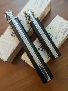 DUO OF AGA CAMPOLIN EBONY WOOD DOMINUS 23CM-9" BAYONET AND MINI DOMINUS 15CM-6 INCH AUTO..NIB DUO OF AGA CAMPOLIN EBONY WOOD DOMINUS 23CM-9" BAYONET AND MINI DOMINUS 15CM-6 INCH AUTO..NIB
