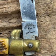 VINTAGE KISSING CRANE GERMANY KC 46 STILETTO KNIFE 3" BLADE STAG HANDLE (74) VINTAGE KISSING CRANE GERMANY KC 46 STILETTO KNIFE 3" BLADE STAG HANDLE (74)