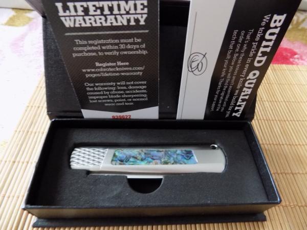 New Cobra Knives Gideon Hidden Release Automatic, with Abalone inserts with silver bolsters New Cobra Knives Gideon Hidden Release Automatic, with Abalone inserts with silver bolsters