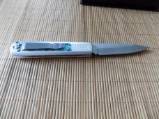 New Cobra Knives Gideon Hidden Release Automatic, with Abalone inserts with silver bolsters New Cobra Knives Gideon Hidden Release Automatic, with Abalone inserts with silver bolsters
