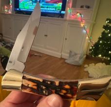 1994 Case XX Shark Tooth w/ Awesome Red Stag Handles, Pouch & Box. This knife is basically AMAZING! 1994 Case XX Shark Tooth w/ Awesome Red Stag Handles, Pouch & Box. This knife is basically AMAZING!
