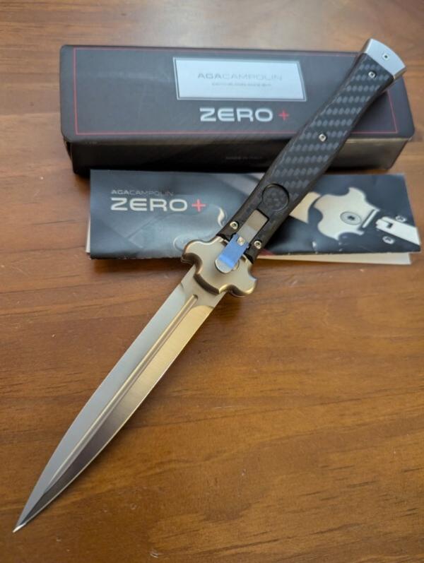 NIB AGA CAMPOLIN ZERO PLUS CARBON FIBER SATIN DAGGER 26cm-10.25 INCHES NIB AGA CAMPOLIN ZERO PLUS CARBON FIBER SATIN DAGGER 26cm-10.25 INCHES