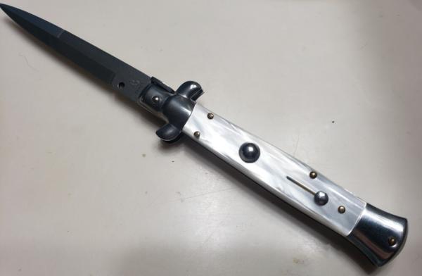  Rare Vintage 9" ARMANDO BELTRAME Switchblade with Imitation Pearl Scales 