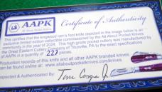 SUPER ADD 2024 AAPK CLUB KNIFE ONLY 227 MADE BY GEC KINGWOOD SCALES IN TUBE WITH COA SUPER ADD 2024 AAPK CLUB KNIFE ONLY 227 MADE BY GEC KINGWOOD SCALES IN TUBE WITH COA