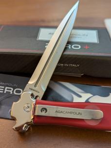 NIB AGA CAMPOLIN RED ANODIZED ALUMINUM ZERO PLUS AUTOMATIC WITH POLISHED DAGGER 26cm-10.25 INCHES NIB AGA CAMPOLIN RED ANODIZED ALUMINUM ZERO PLUS AUTOMATIC WITH POLISHED DAGGER 26cm-10.25 INCHES