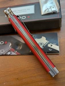 NIB AGA CAMPOLIN RED ANODIZED ALUMINUM ZERO PLUS AUTOMATIC WITH POLISHED DAGGER 26cm-10.25 INCHES NIB AGA CAMPOLIN RED ANODIZED ALUMINUM ZERO PLUS AUTOMATIC WITH POLISHED DAGGER 26cm-10.25 INCHES