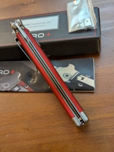 NIB AGA CAMPOLIN RED ANODIZED ALUMINUM ZERO PLUS AUTOMATIC WITH POLISHED DAGGER 26cm-10.25 INCHES NIB AGA CAMPOLIN RED ANODIZED ALUMINUM ZERO PLUS AUTOMATIC WITH POLISHED DAGGER 26cm-10.25 INCHES