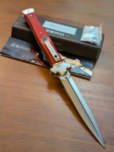 NIB AGA CAMPOLIN RED ANODIZED ALUMINUM ZERO PLUS AUTOMATIC WITH POLISHED DAGGER 26cm-10.25 INCHES NIB AGA CAMPOLIN RED ANODIZED ALUMINUM ZERO PLUS AUTOMATIC WITH POLISHED DAGGER 26cm-10.25 INCHES