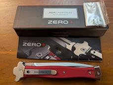 NIB AGA CAMPOLIN RED ANODIZED ALUMINUM ZERO PLUS AUTOMATIC WITH POLISHED DAGGER 26cm-10.25 INCHES NIB AGA CAMPOLIN RED ANODIZED ALUMINUM ZERO PLUS AUTOMATIC WITH POLISHED DAGGER 26cm-10.25 INCHES