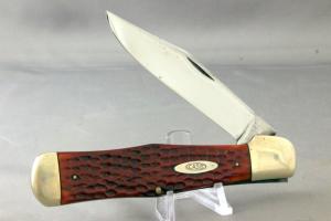 CASE XX 061050 (1940-1964) Coke Bottle Folding Hunter, Red Bone Handles, Free Shipping