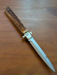 NIB AGA CAMPOLIN STAG HORN DOMINUS 23CM-9" BAYONET AUTO NIB AGA CAMPOLIN STAG HORN DOMINUS 23CM-9" BAYONET AUTO