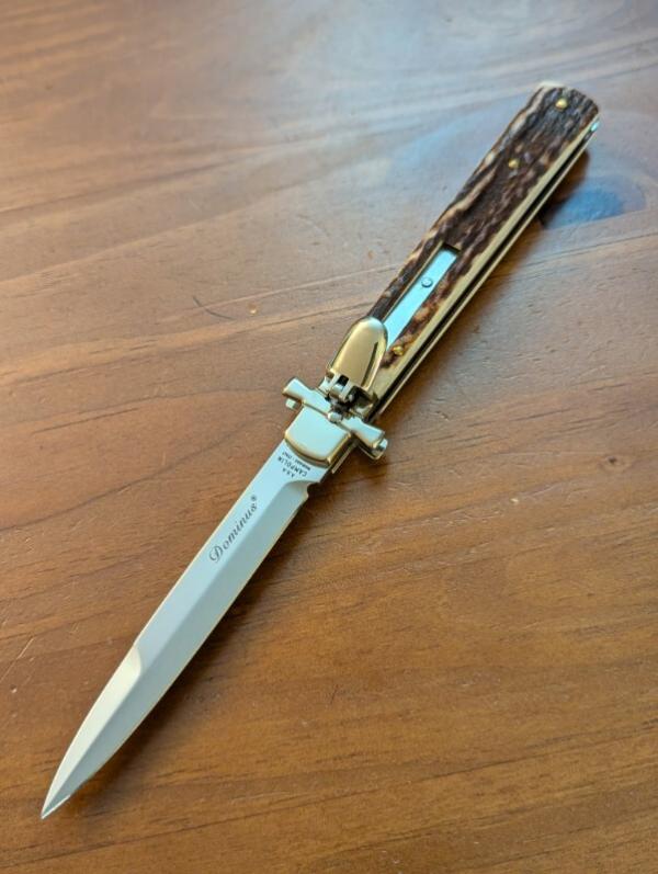 NIB AGA CAMPOLIN STAG HORN DOMINUS 23CM-9" BAYONET AUTO NIB AGA CAMPOLIN STAG HORN DOMINUS 23CM-9" BAYONET AUTO
