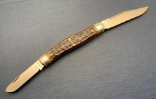 City Stock Stockman Pocket Knife. Charlie C. Special Factory Order. Dark Chestnut Jigged Bone Scales City Stock Stockman Pocket Knife. Charlie C. Special Factory Order. Dark Chestnut Jigged Bone Scales