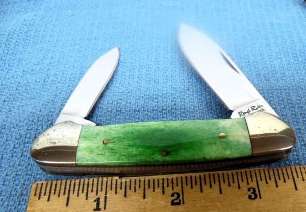 CLEARING OUT SALE ROUGH RIDER GREEN BONE 3-1/2" UNUSED CANOE IN BOX FROM STORAGE CLEARING OUT SALE ROUGH RIDER GREEN BONE 3-1/2" UNUSED CANOE IN BOX FROM STORAGE