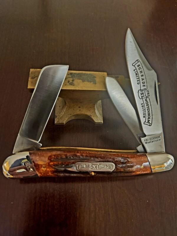 Rare Schrade Geo Wostenholm I-XL 3 Blade Stockman - Custom by Herman Williams