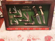 Vintage Schrade USA Uncle Henry Signature Collection 7 Knife Countertop Display Vintage Schrade USA Uncle Henry Signature Collection 7 Knife Countertop Display