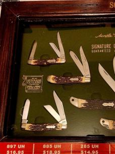 Vintage Schrade USA Uncle Henry Signature Collection 7 Knife Countertop Display Vintage Schrade USA Uncle Henry Signature Collection 7 Knife Countertop Display