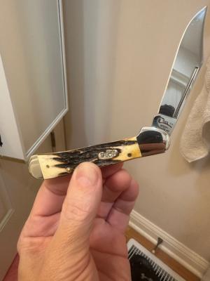 1997 Case XX LargeCopper Lock w/Stag Handles. Has the long tail C stamp w/1000 made(see pics 4 info)