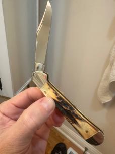 1997 Case XX LargeCopper Lock w/Stag Handles. Has the long tail C stamp w/1000 made(see pics 4 info) 1997 Case XX LargeCopper Lock w/Stag Handles. Has the long tail C stamp w/1000 made(see pics 4 info)