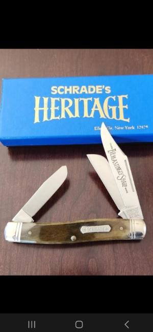 Schrade NY USA Heritage 8801 Smooth Bone Premium Stockman Knife