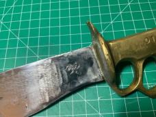 Trench art brass knuckle with Wi blade