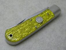Parker Cut. Co. Surgical Steel Japan Gold Stripe Parker Bullet Medium Jumbo Trapper Knife