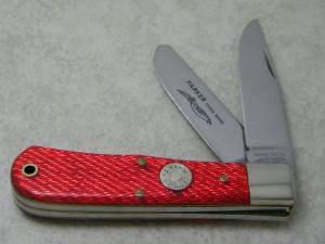 Parker Cut. Co. Surgical Steel Japan Red Stripe Parker Bullet Medium Jumbo Trapper Knife