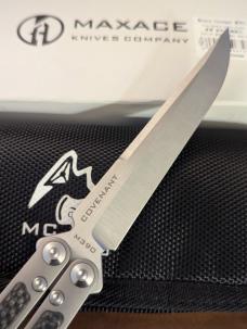 NIB MAXACE COVENANT BALI MCV01 CARBON FIBER TITANIUM BOHLER M390 SATIN SS NIB MAXACE COVENANT BALI MCV01 CARBON FIBER TITANIUM BOHLER M390 SATIN SS