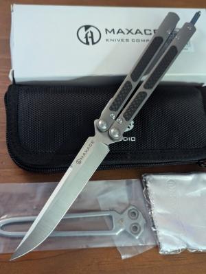 NIB MAXACE COVENANT BALI MCV01 CARBON FIBER TITANIUM BOHLER M390 SATIN SS