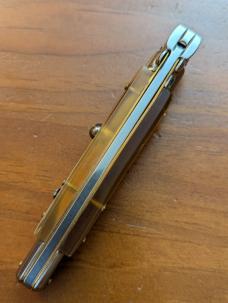 FRANK BELTRAME 23CM 9" BAYONET STILETTO FRENCH HONEY HORN AUTOMATIC...NEW FRANK BELTRAME 23CM 9" BAYONET STILETTO FRENCH HONEY HORN AUTOMATIC...NEW