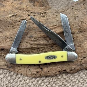 Case XX 3318 CV Stockman Knife USA 3 blade folding pocket knife yellow (68)