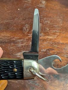 Mint Hammer Brand (Imperial) piggyback fixed blade and pocket knife set 1944-55