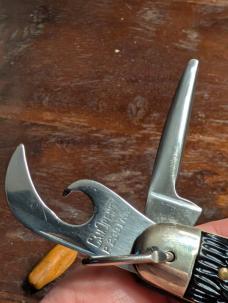 Mint Hammer Brand (Imperial) piggyback fixed blade and pocket knife set 1944-55