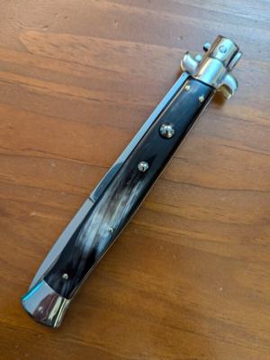OLDER NO-NAME 33CM-13INCH BRAZILIAN HORN BAYONET STILETTO STAMPED MANIAGO ITALY 