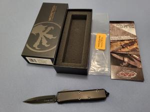 *NIB* Microtech UTX-85 Sig. Series ALL BLACK TACTICAL DLC D/E OTF AUTO 