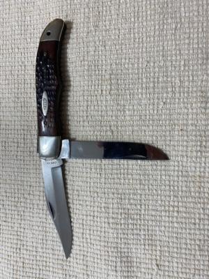 Case XX 10 Dot #6265 SAB 2 blade large Folder Circa 1970 Wood handles