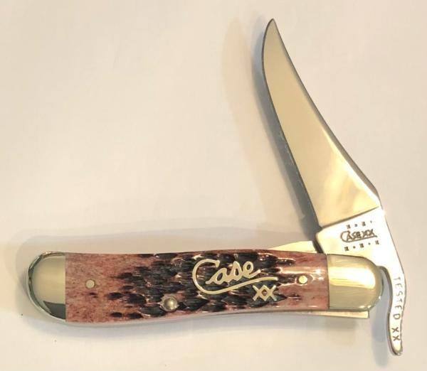 New In Box 2001 Case Cranberry Bone Silver Script Russlock New In Box 2001 Case Cranberry Bone Silver Script Russlock