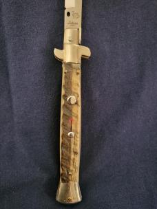 LATAMA 11"(28cm) RAM HORN PICKLOCK BAYONET BLADE ITALIAN STILETTO LATAMA 11"(28cm) RAM HORN PICKLOCK BAYONET BLADE ITALIAN STILETTO
