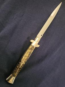 LATAMA 11"(28cm) RAM HORN PICKLOCK BAYONET BLADE ITALIAN STILETTO LATAMA 11"(28cm) RAM HORN PICKLOCK BAYONET BLADE ITALIAN STILETTO