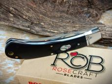 NIB RoseCraft Blades Riverbend Skinner RCT008 Black Micarta Covers Knife Upswept NIB RoseCraft Blades Riverbend Skinner RCT008 Black Micarta Covers Knife Upswept
